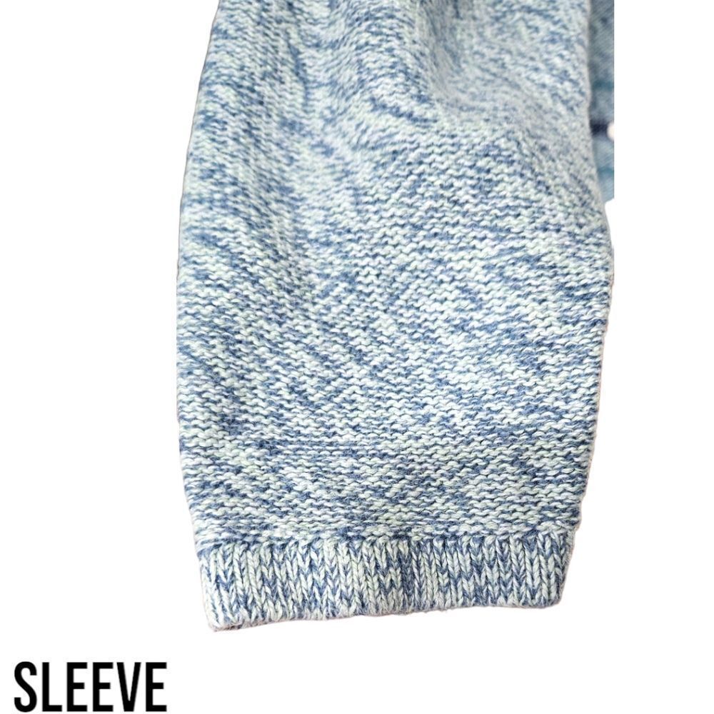 CHRISTOPHER & BANKS Warm longsleeveblue & white speckled zip-upโv- neck Sweater - Picture 8 of 16